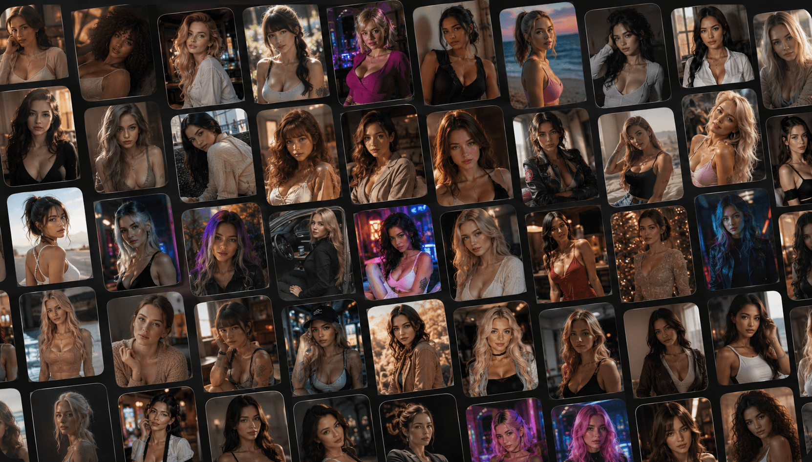A diverse grid of Seewa AI Girlfriends